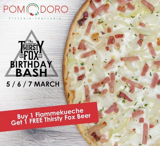 Thirsty Fox promo at Pomodoro